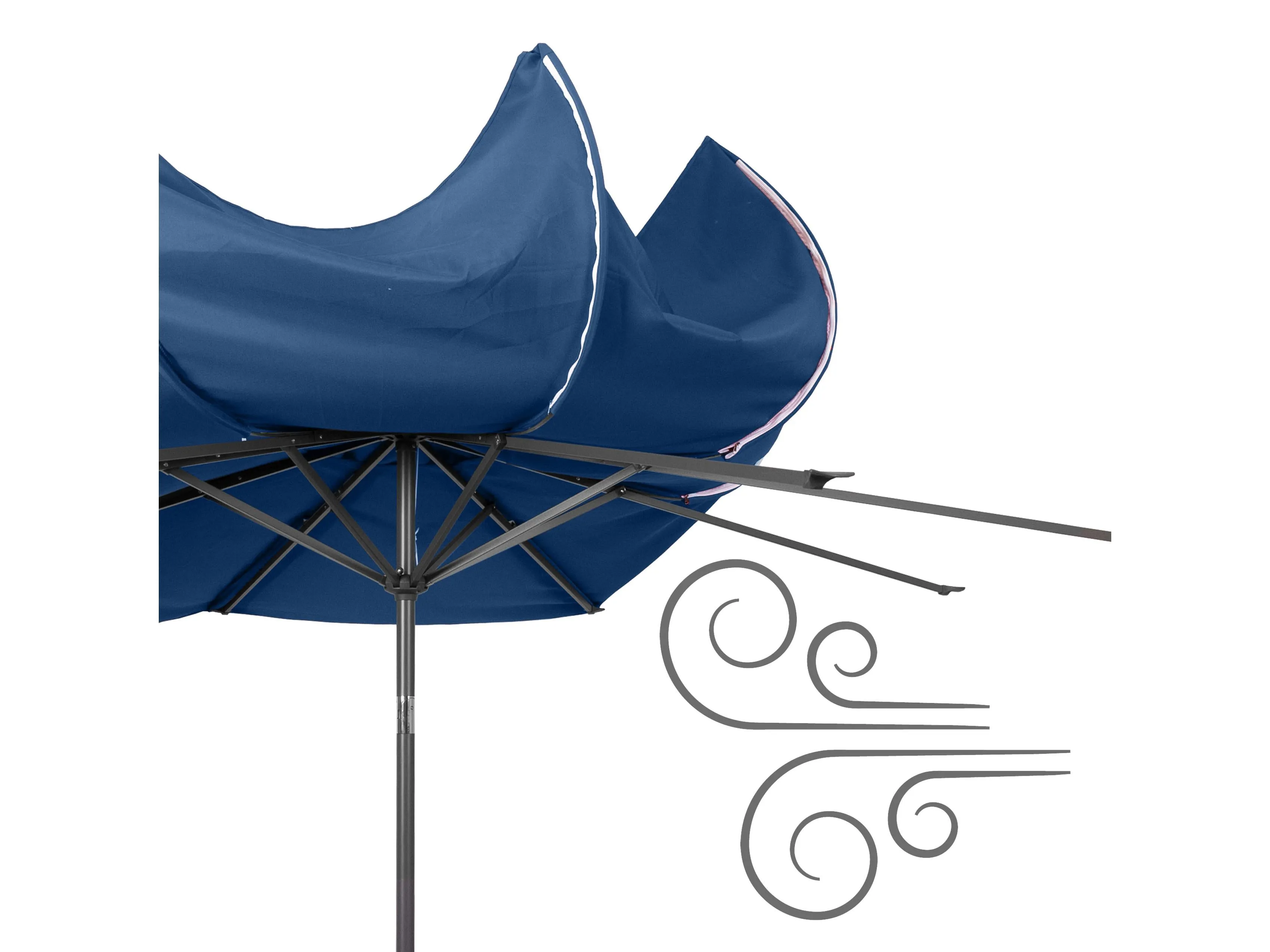 10ft Wind Resistant Cobalt Blue Patio Umbrella