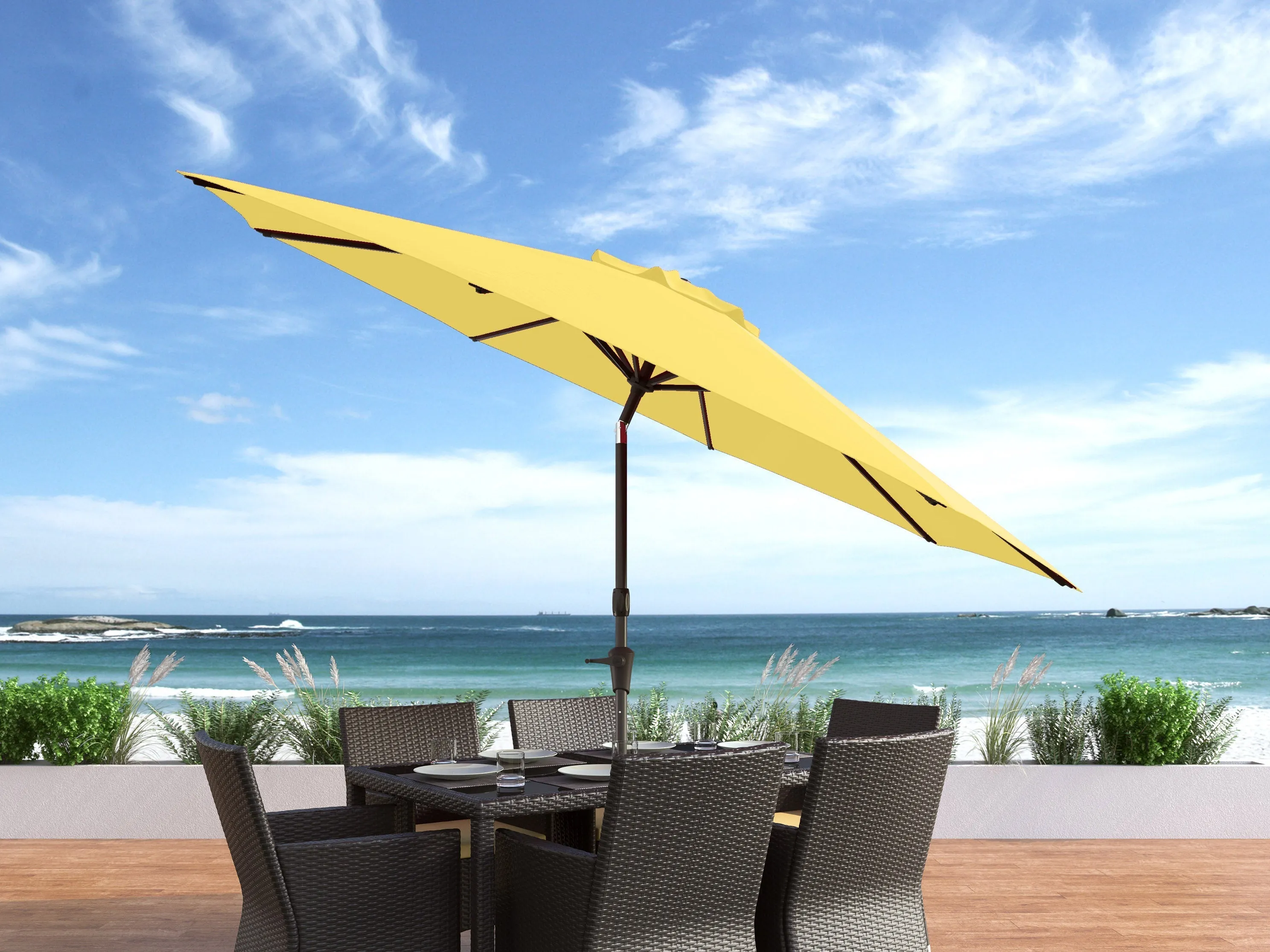 10ft Wind Resistant Yellow Patio Umbrella
