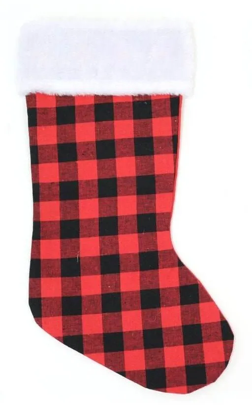 17" Christmas Plaid Stockings (1ct)