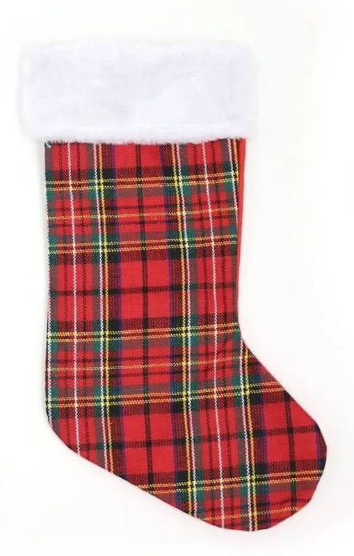 17" Christmas Plaid Stockings (1ct)