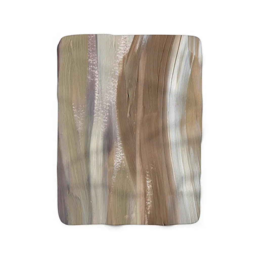 Abstract Boho Comfy Blanket | Brown Purple Acrylic