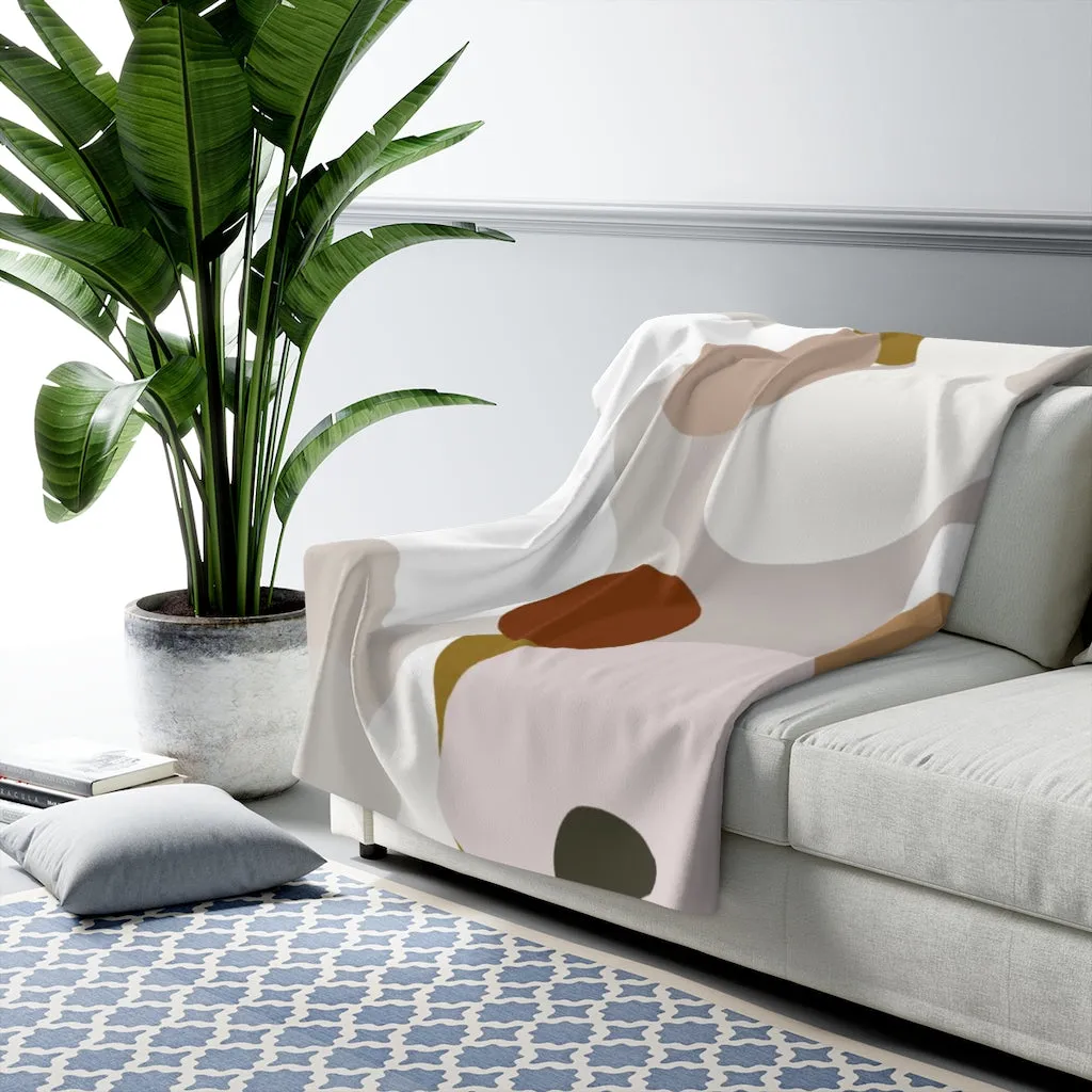 Abstract Comfy Blanket | White Blush Terracotta
