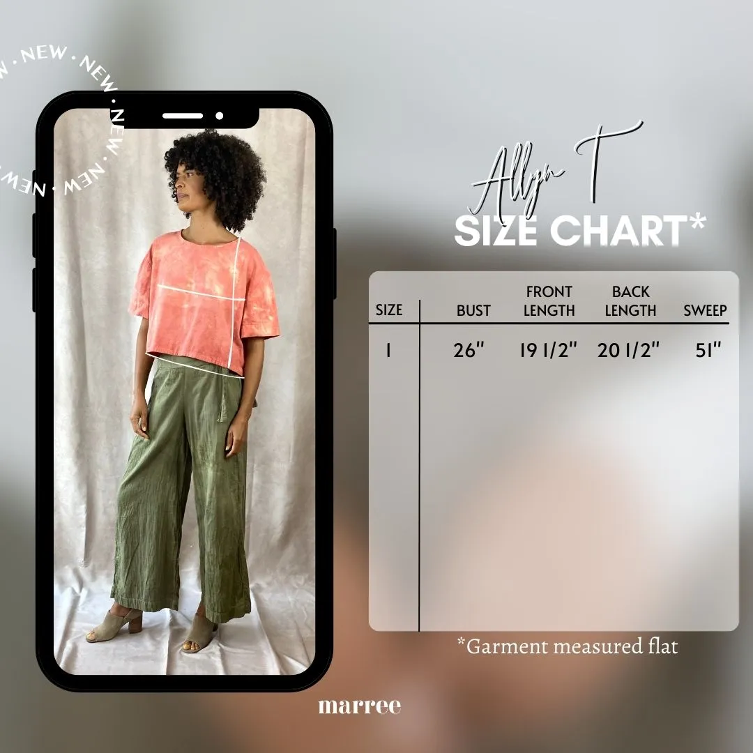 Allyn Boxy Tee in Light Olive Green Cotton Poplin