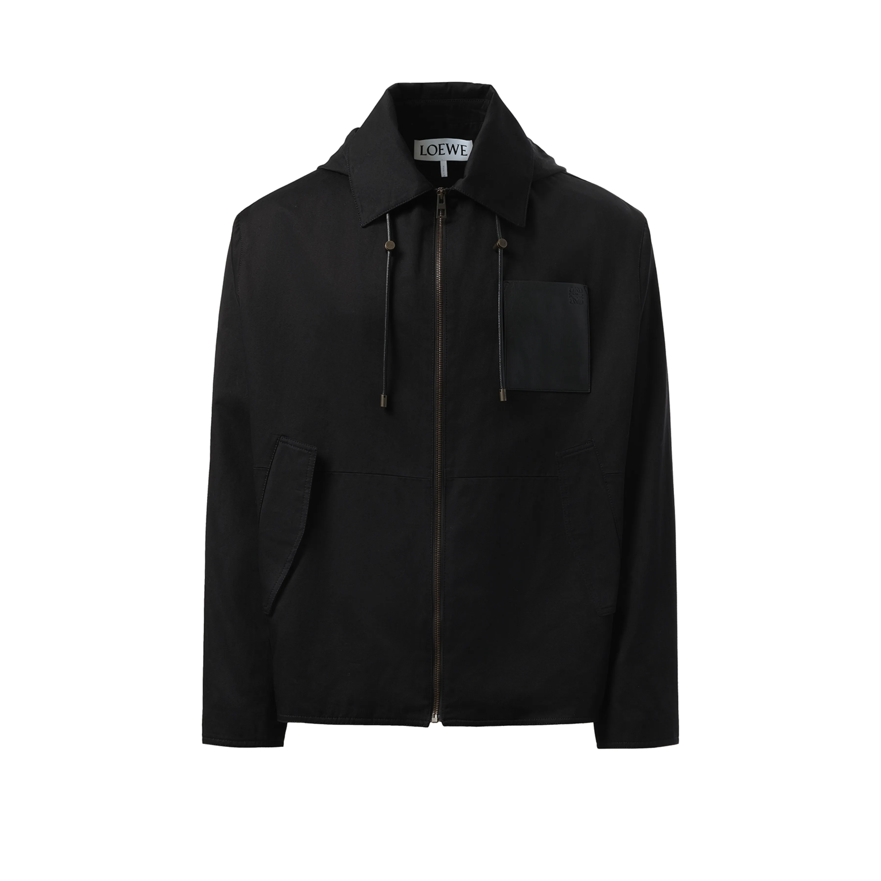 Anagram Patch Hooded Jacket in Black