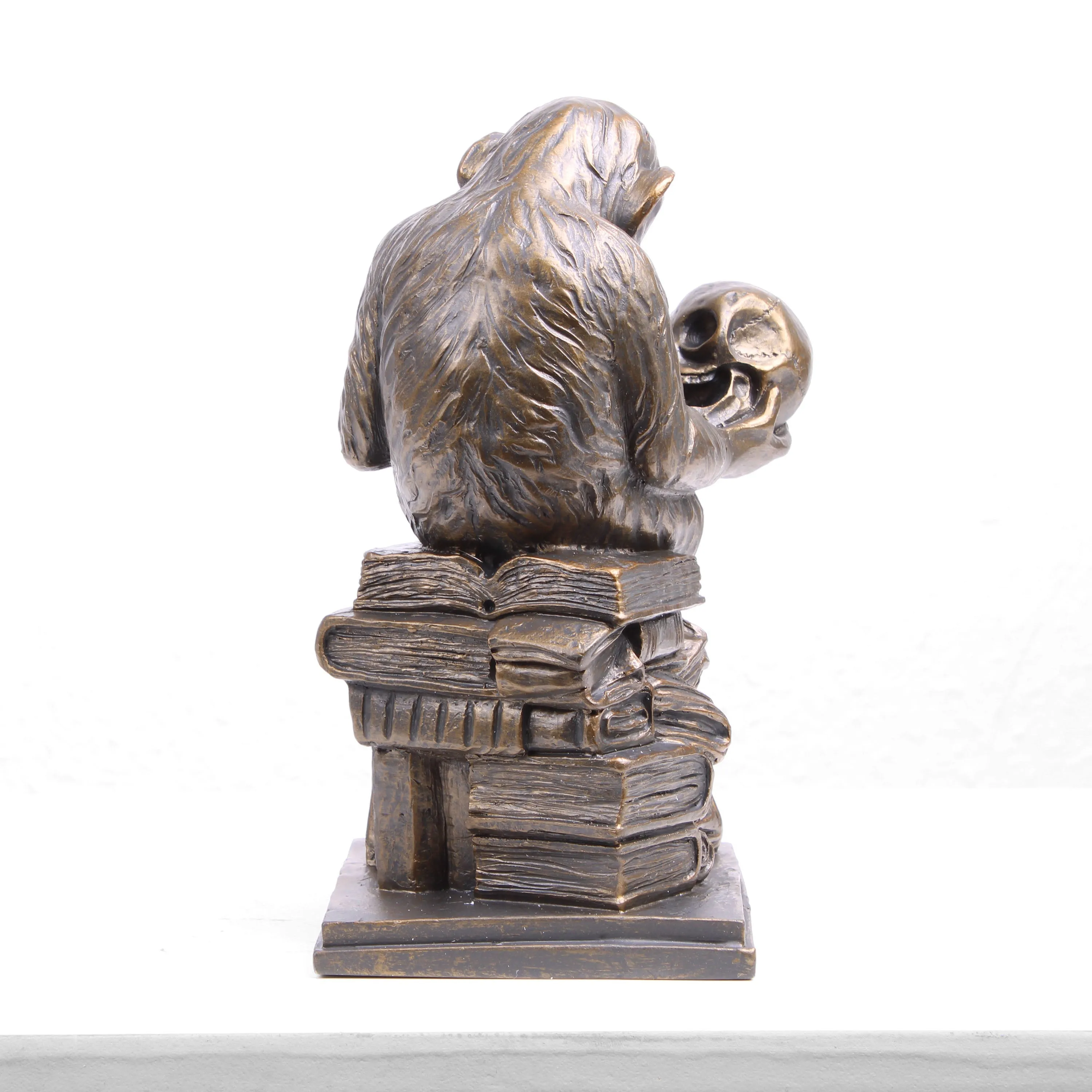 Ape with Skull Statue (Affe mit Schädel Monkey Sculpture by Hugo Rheinhold)
