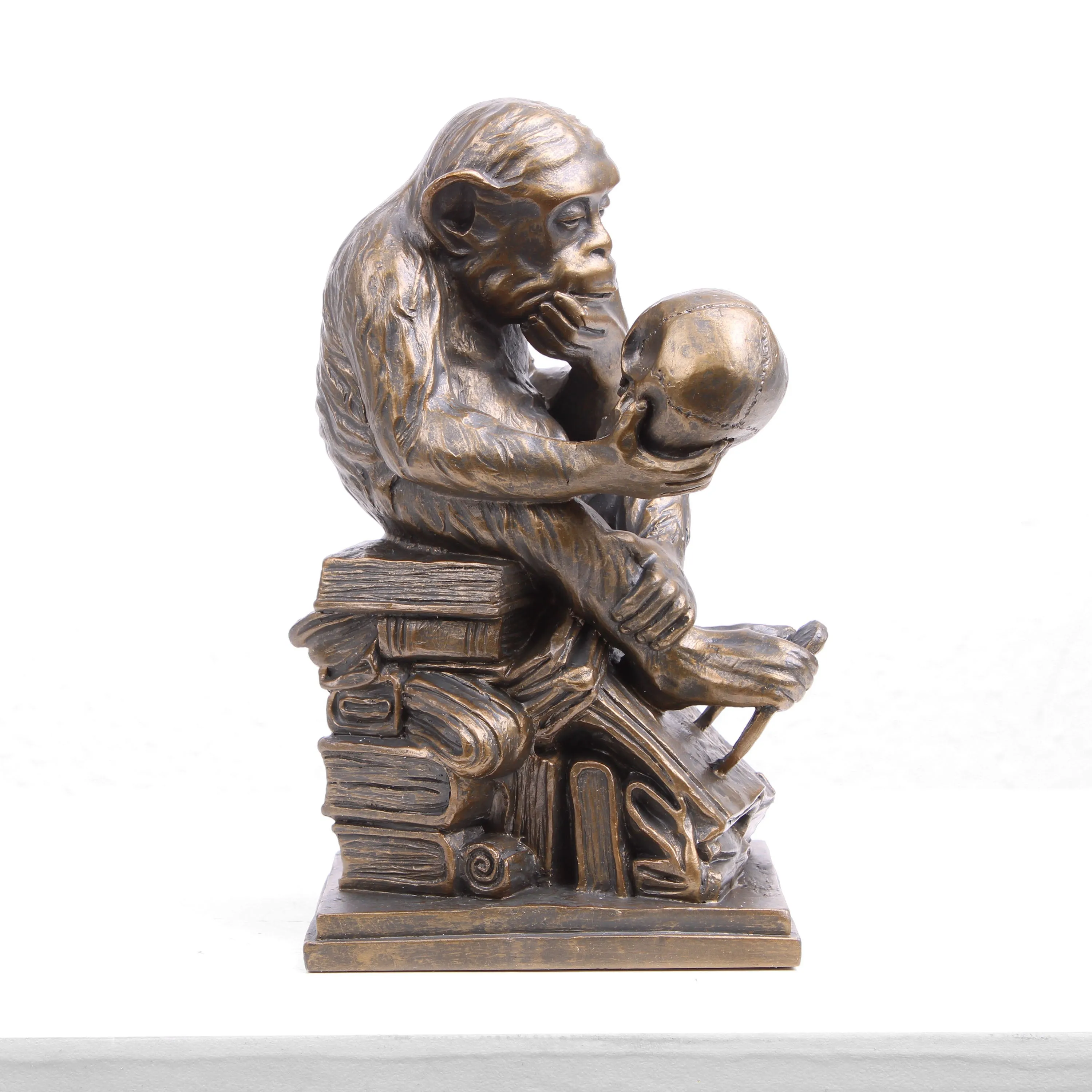 Ape with Skull Statue (Affe mit Schädel Monkey Sculpture by Hugo Rheinhold)