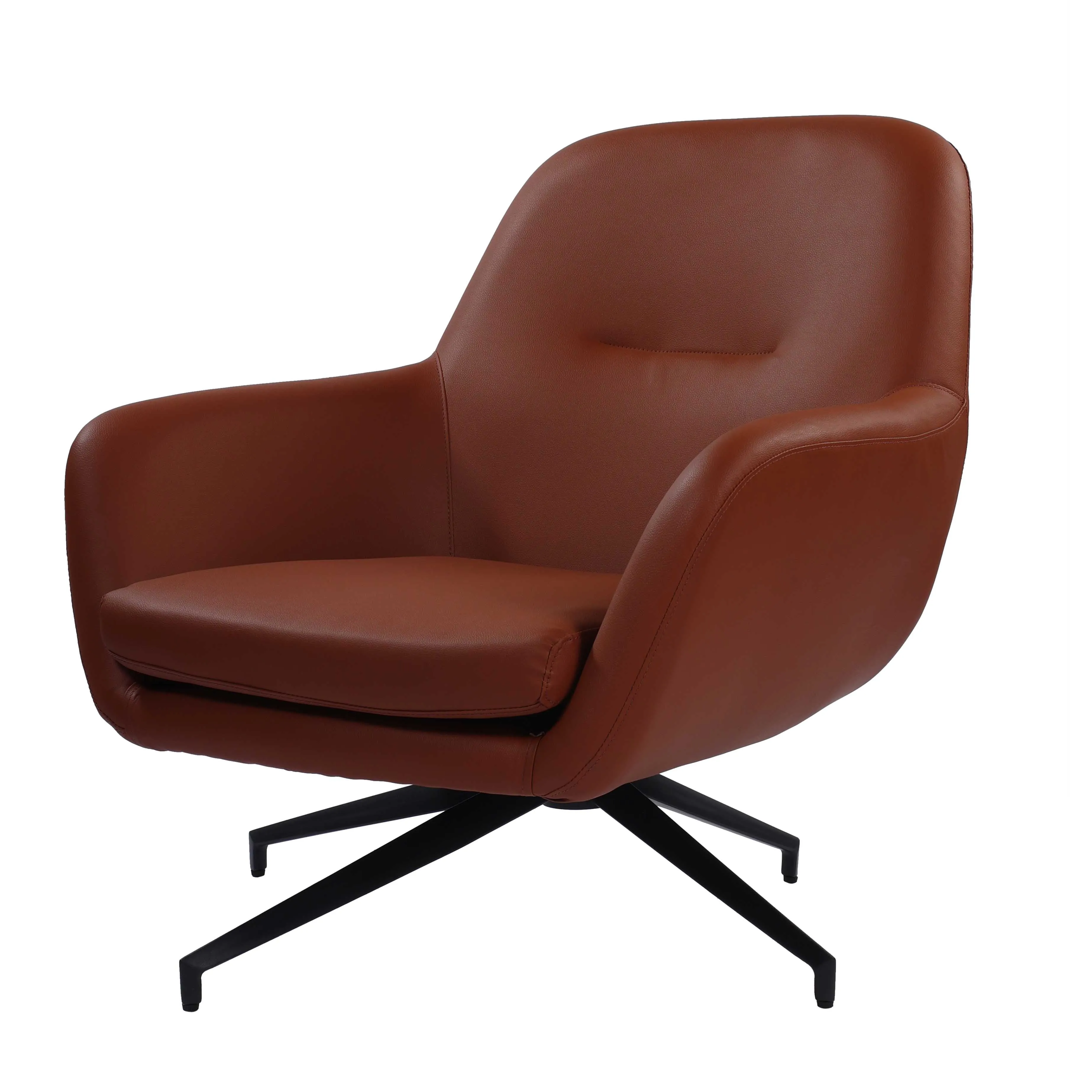Celeste Modern Leather Upholstered Contemporary Armchair Accent Sofa Chair - Brown