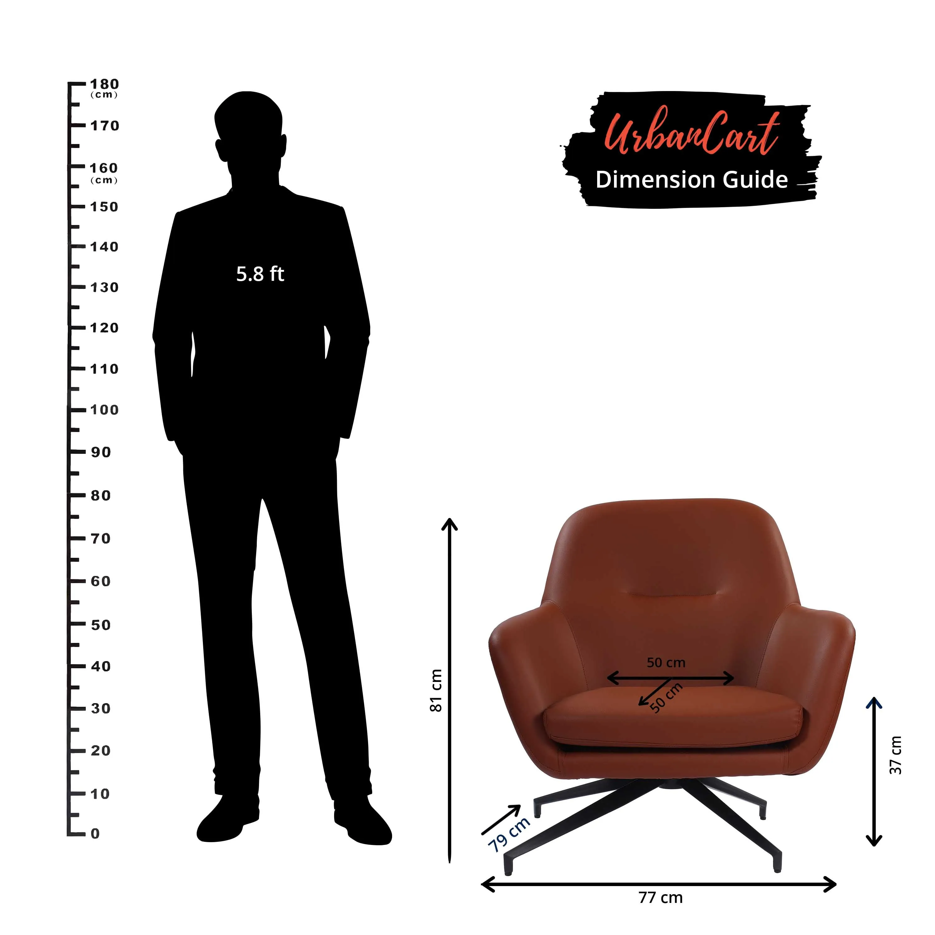 Celeste Modern Leather Upholstered Contemporary Armchair Accent Sofa Chair - Brown