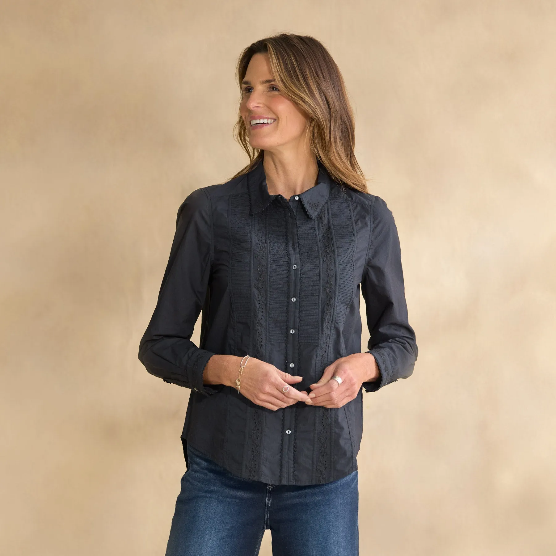 Clarice Tuxedo Shirt, Petite