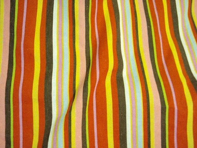 Colourful Stripes -  Faux Linen Print
