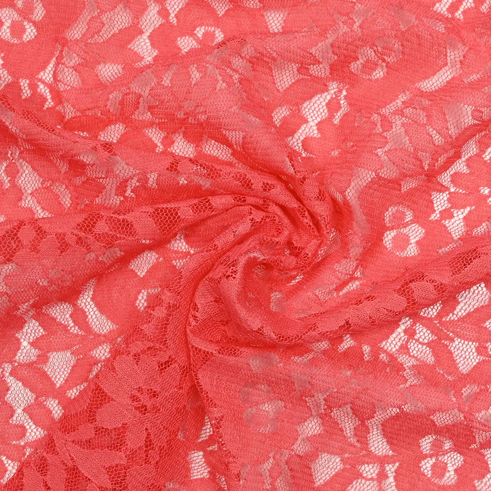 Dentelle polyester Sandrine corail