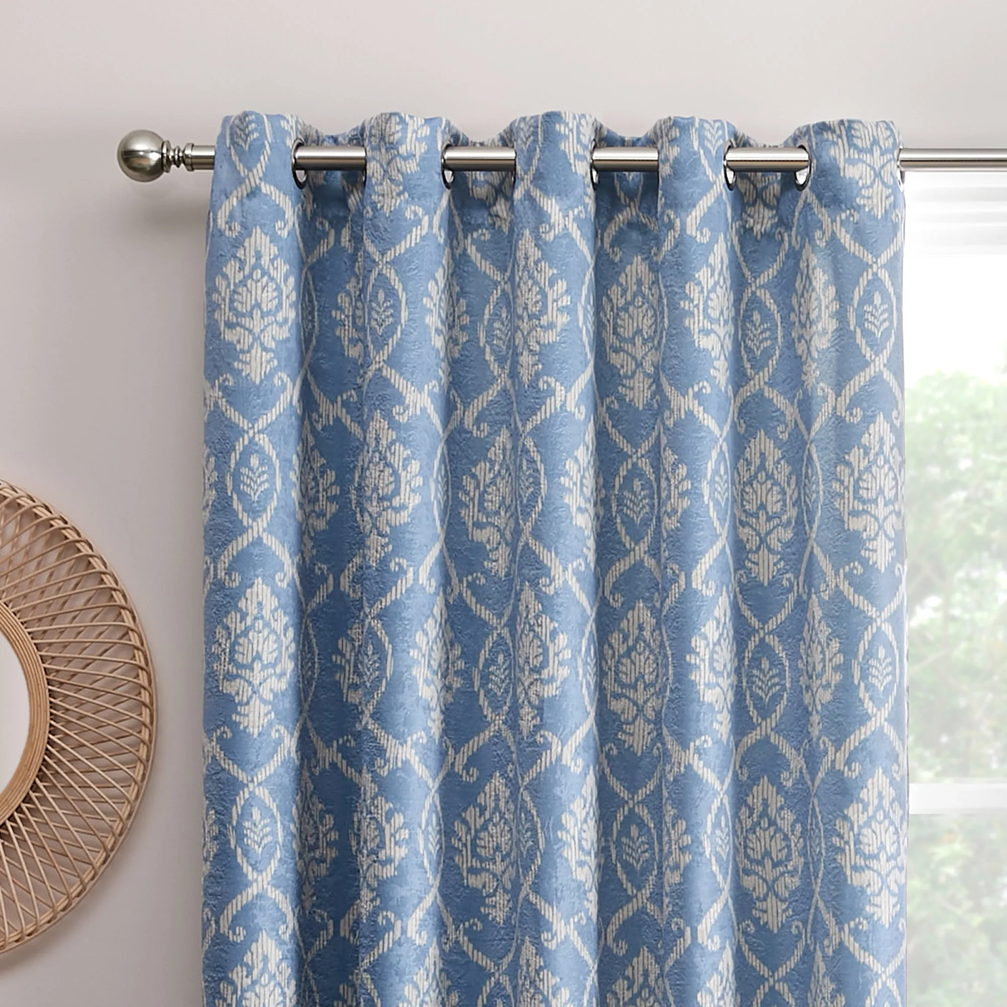 Dreams & Drapes Vivianna Eyelet Curtains  - Blue