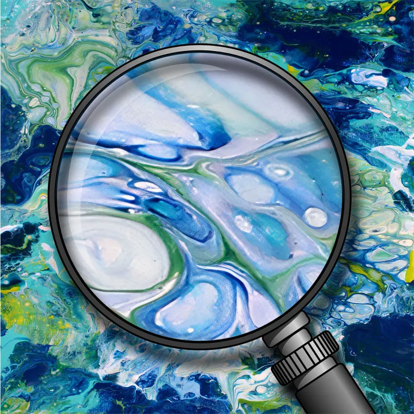 Framed horizontal blue & teal abstract wall art print