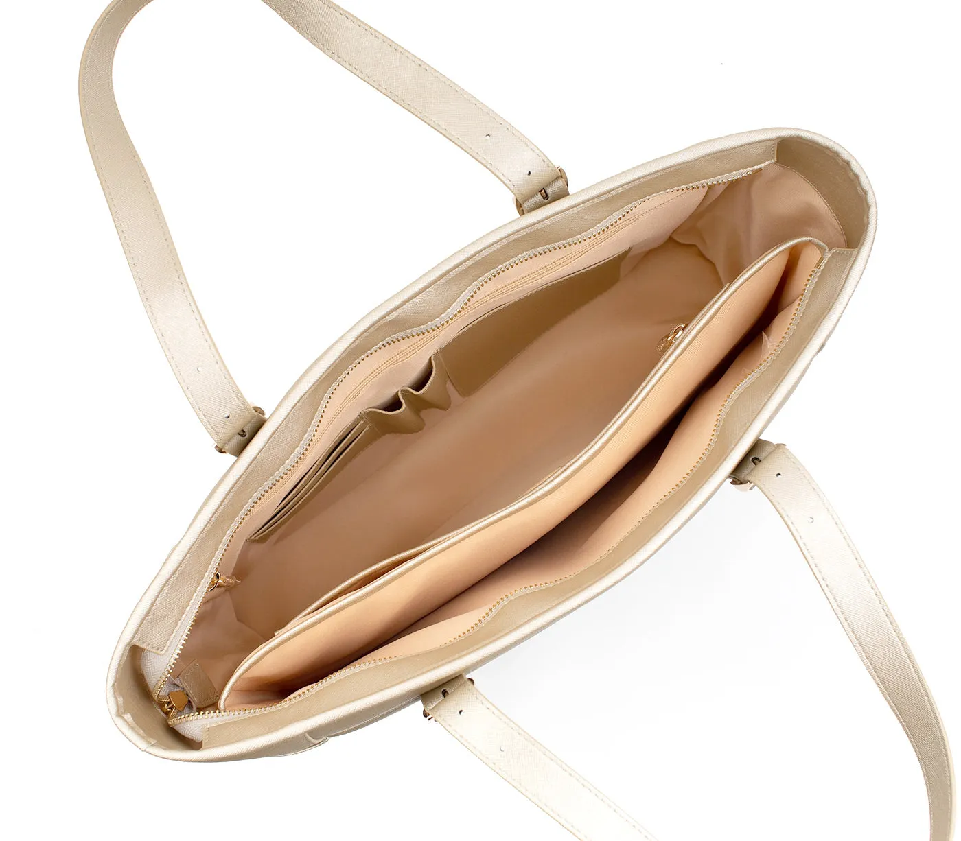 Gunas New York Miley Gold Vegan Leather Laptop Bag