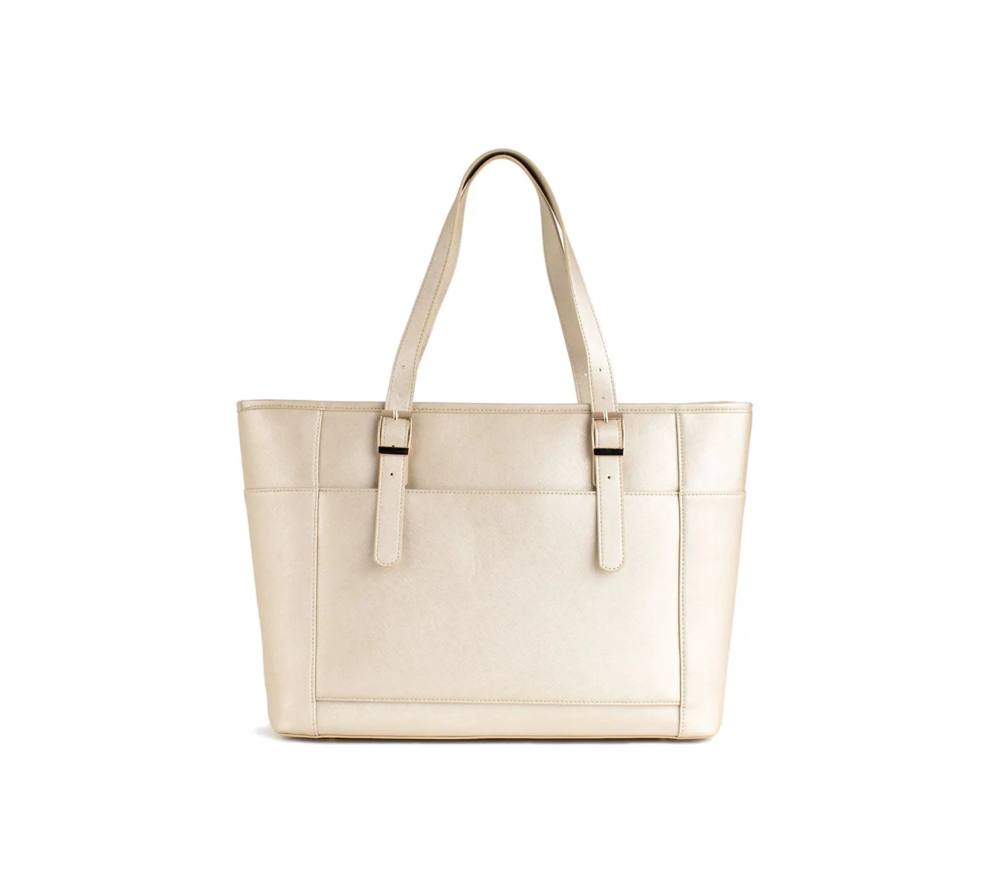 Gunas New York Miley Gold Vegan Leather Laptop Bag