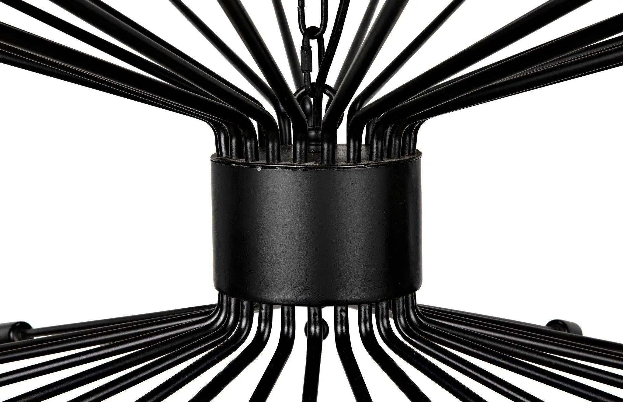 Lampberto Chandelier, Black Steel