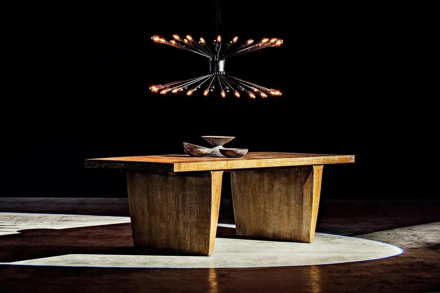 Lampberto Chandelier, Black Steel