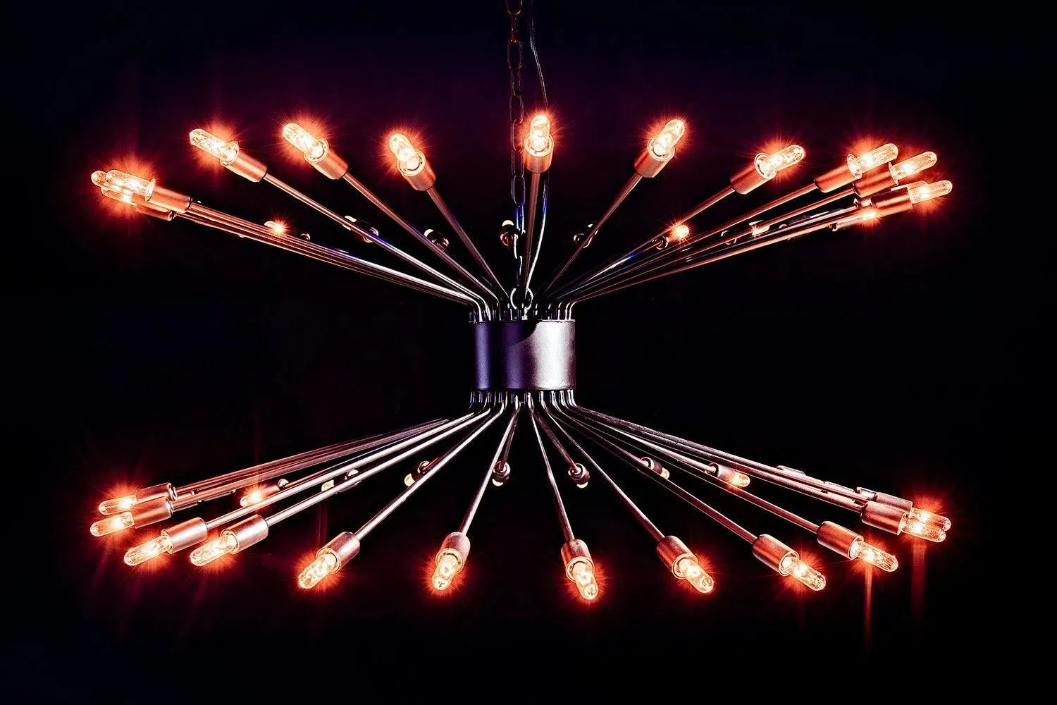 Lampberto Chandelier, Black Steel