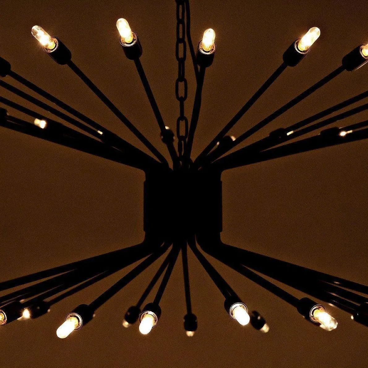 Lampberto Chandelier, Black Steel