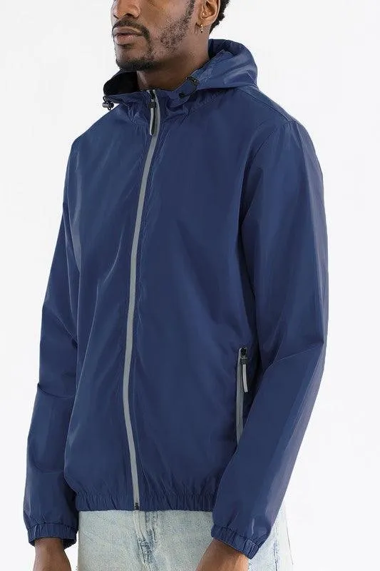 Mens Lightweight Hooded Windbreaker Jackets