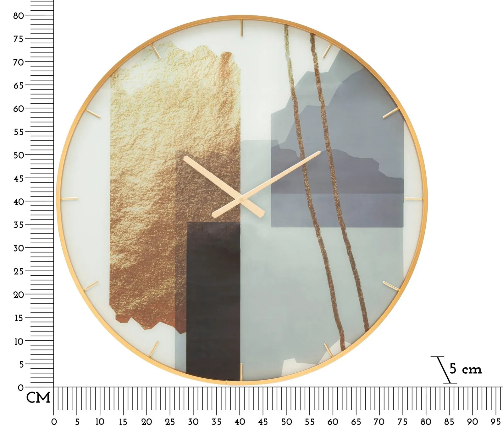 Metal & Glass Modern Glam Wall Clock