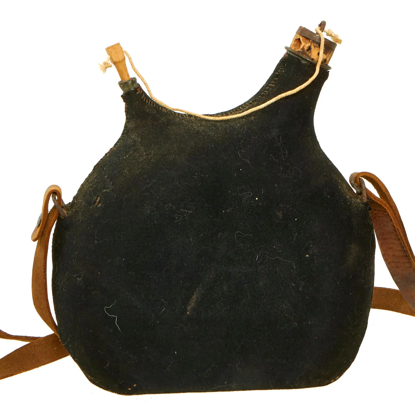 Original French WWI Model 1877 Canteen in Dark Blue with Shoulder Strap - Bidon