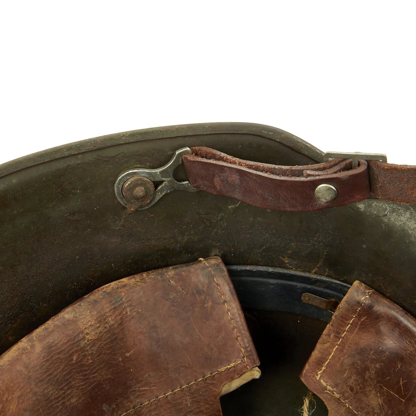 Original German WWI M16 Russian Capture Helmet with Red Star and Camouflage Paint  - Featured in Book
