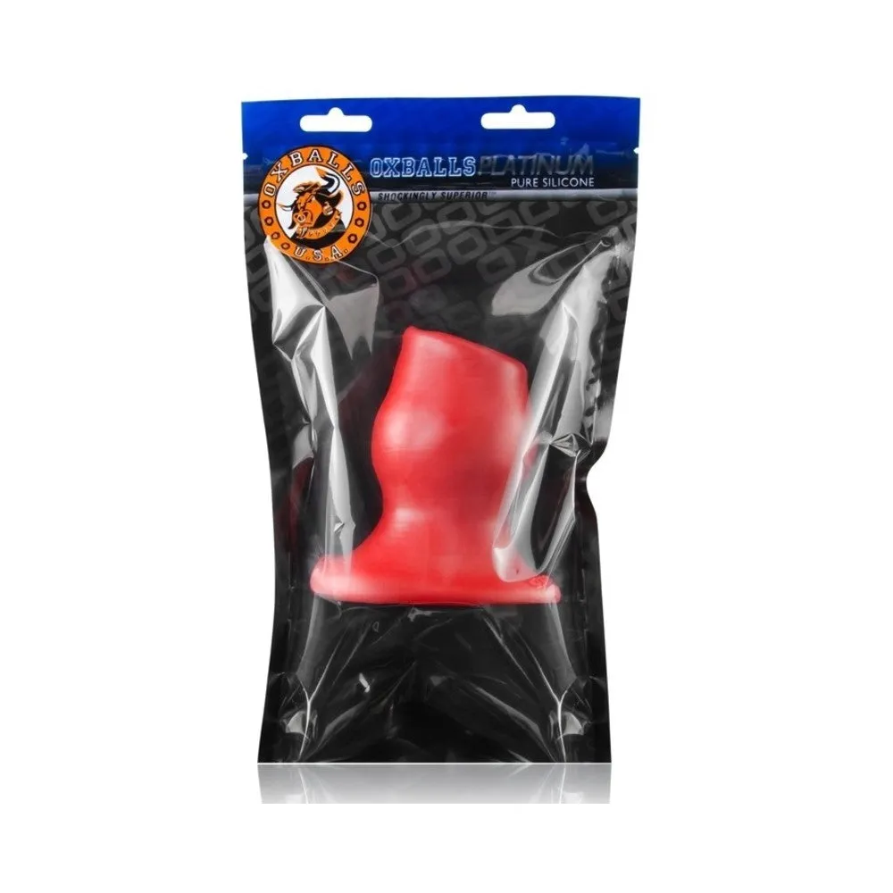 Oxballs Pighole-2, Hollow Plug, Medium, Red