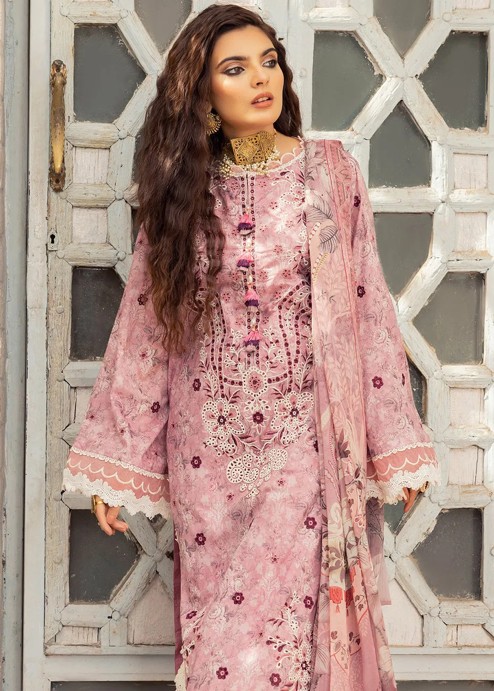 Pink Lawn Suit - Adan Libas - Dorian Eid Edit '23 - 5195-D5