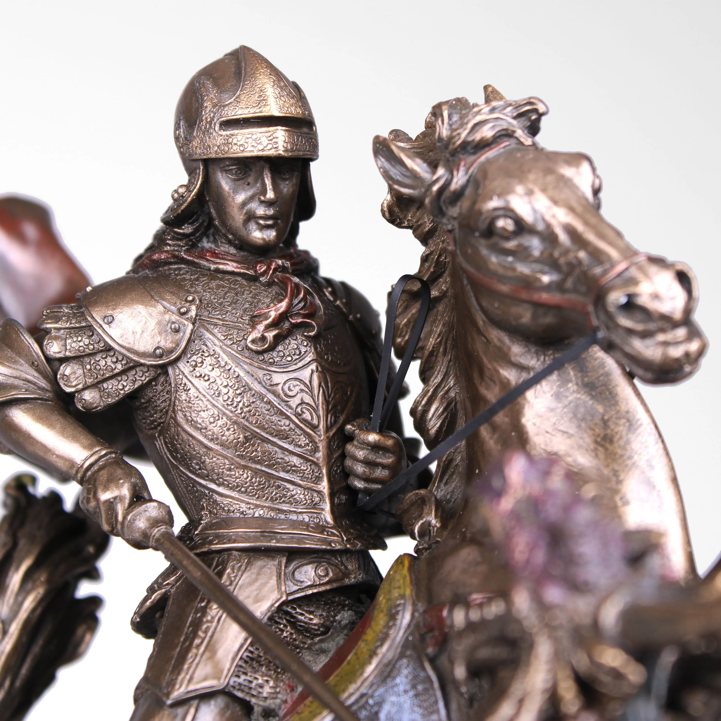 Saint George Killing the Dragon Statue (Cold Cast Bronze Sculpture)