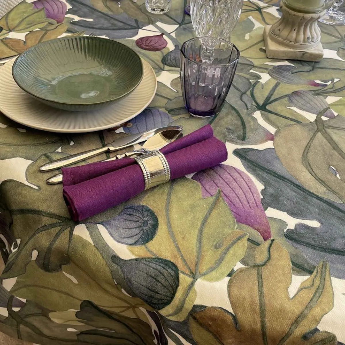 Tessitura Toscana Telerie Ficus Cotton Tablecloth 170cm x 270cm