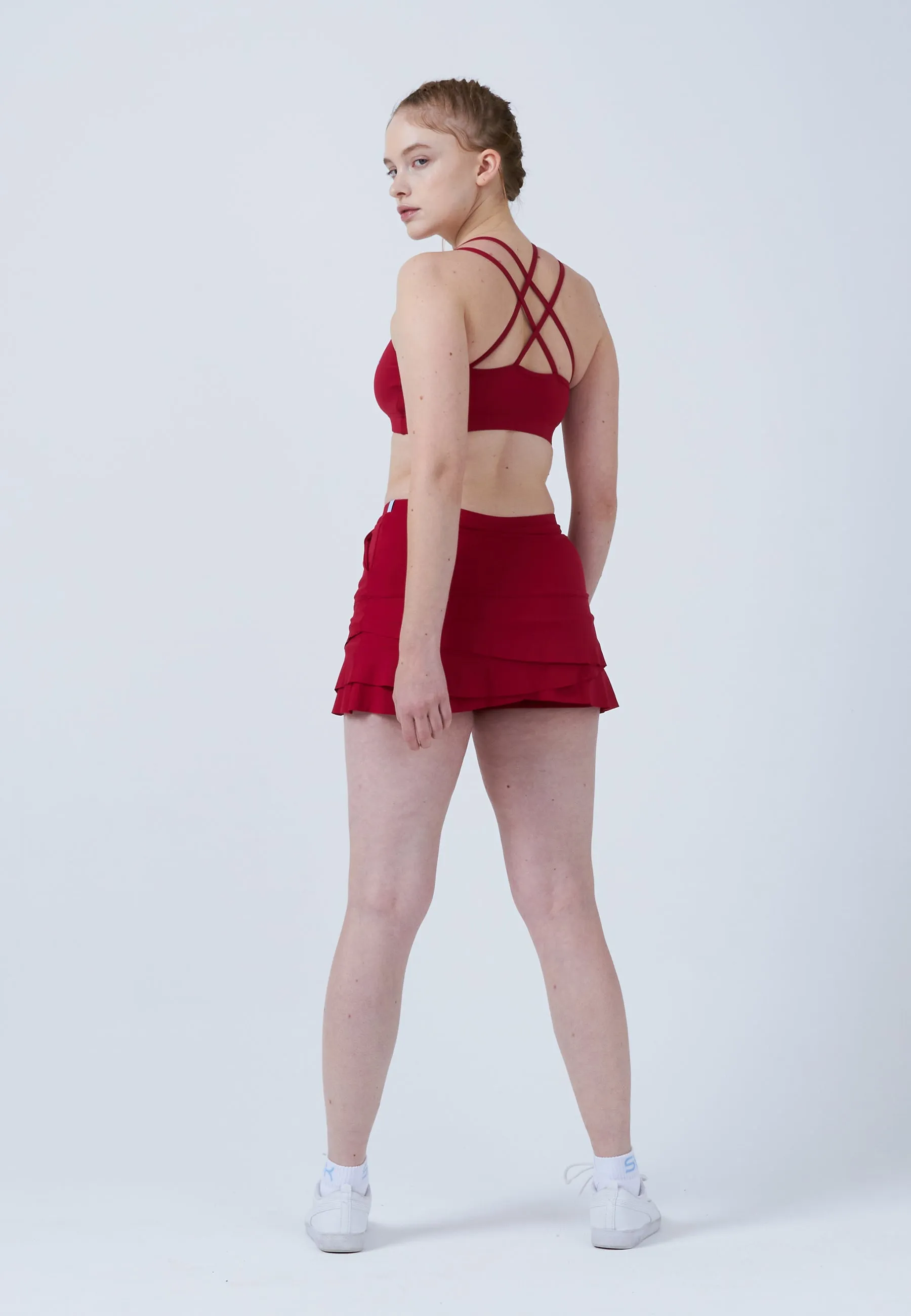 Tulip Tennis Skort with pockets, bordeaux red