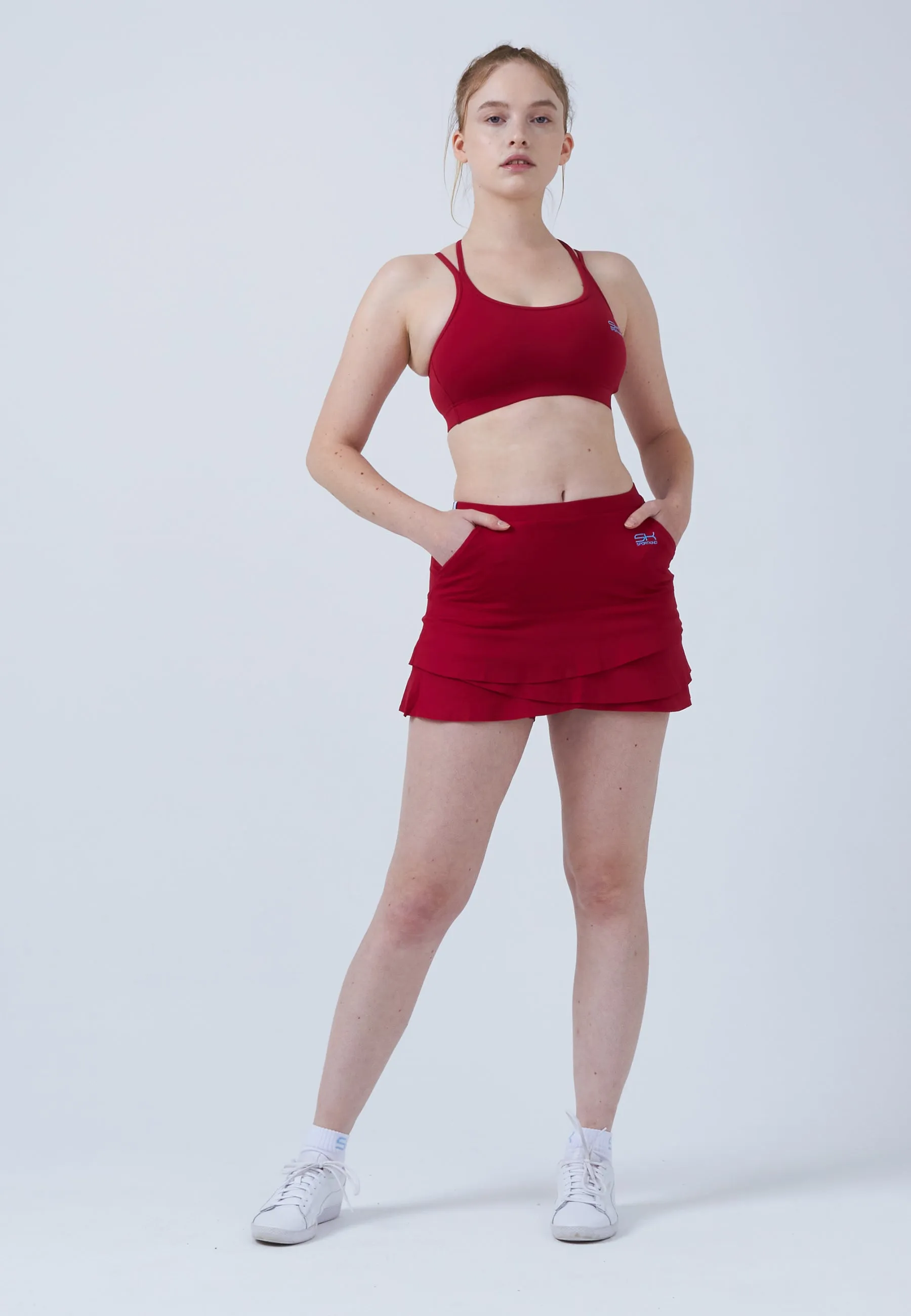 Tulip Tennis Skort with pockets, bordeaux red