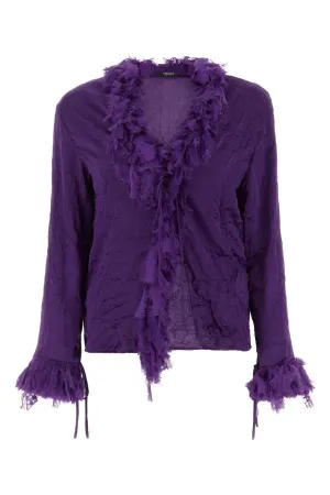 VERSACE | Purple polyester blouse