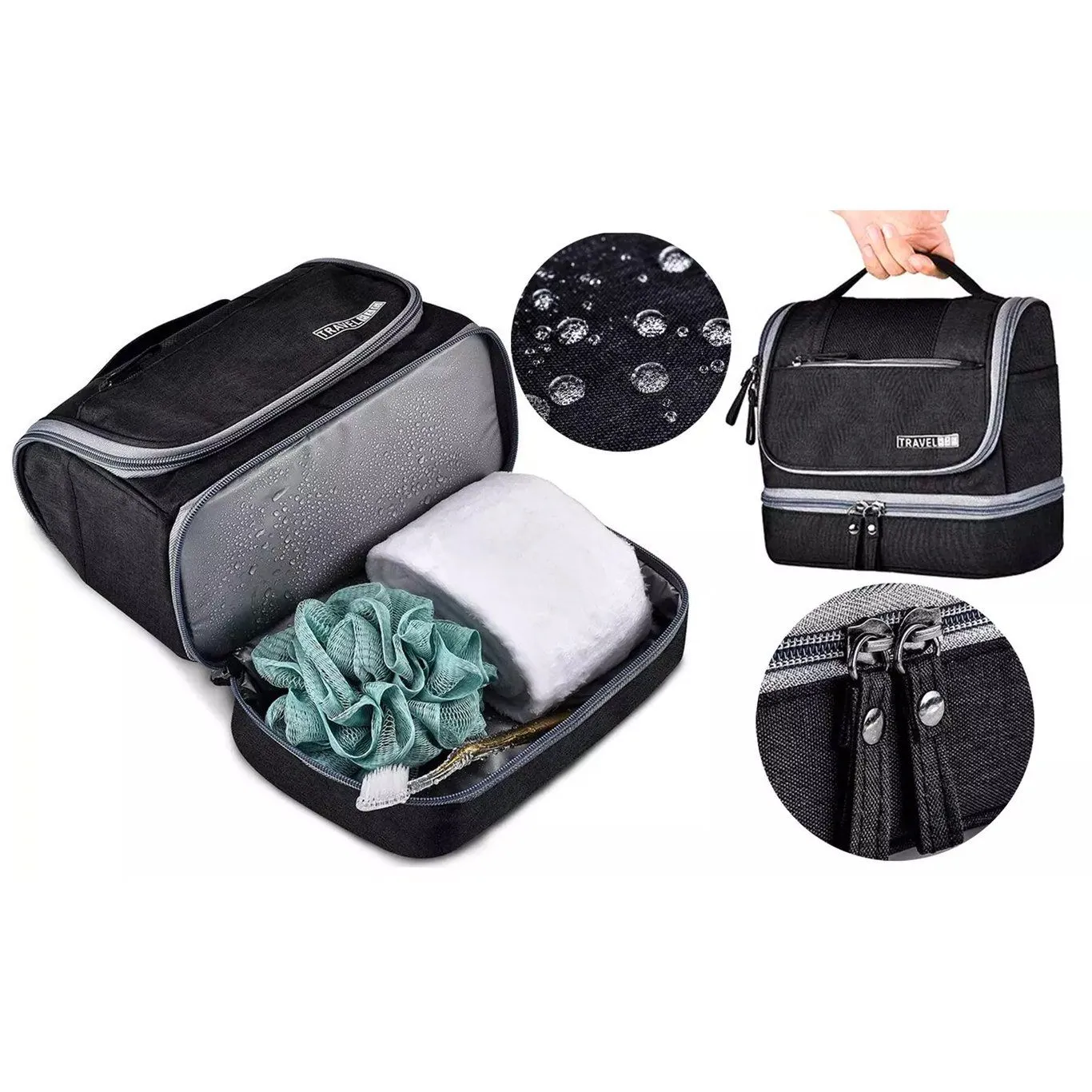 Waterproof Hanging Travel Toiletry Bag for Men and Women