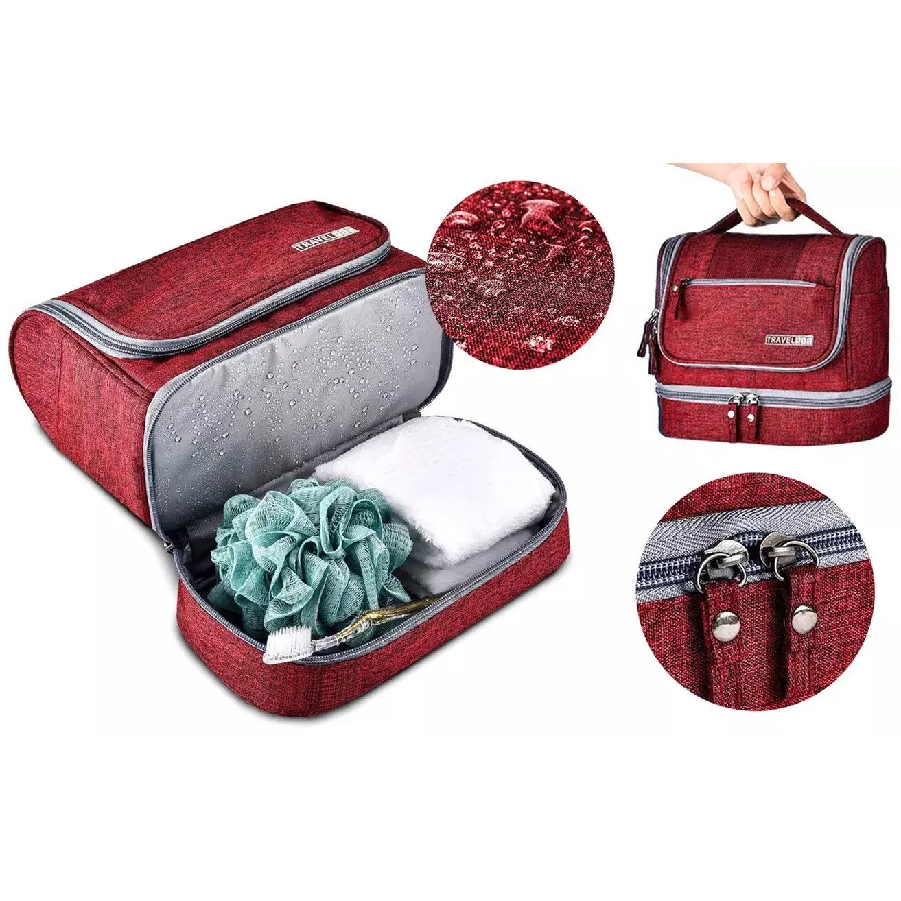 Waterproof Hanging Travel Toiletry Bag for Men and Women