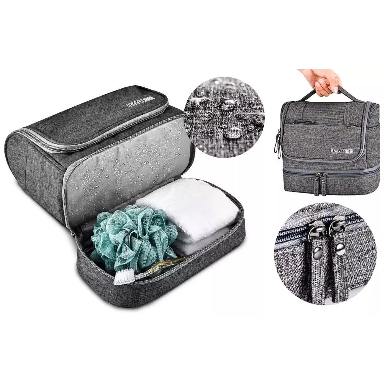 Waterproof Hanging Travel Toiletry Bag for Men and Women