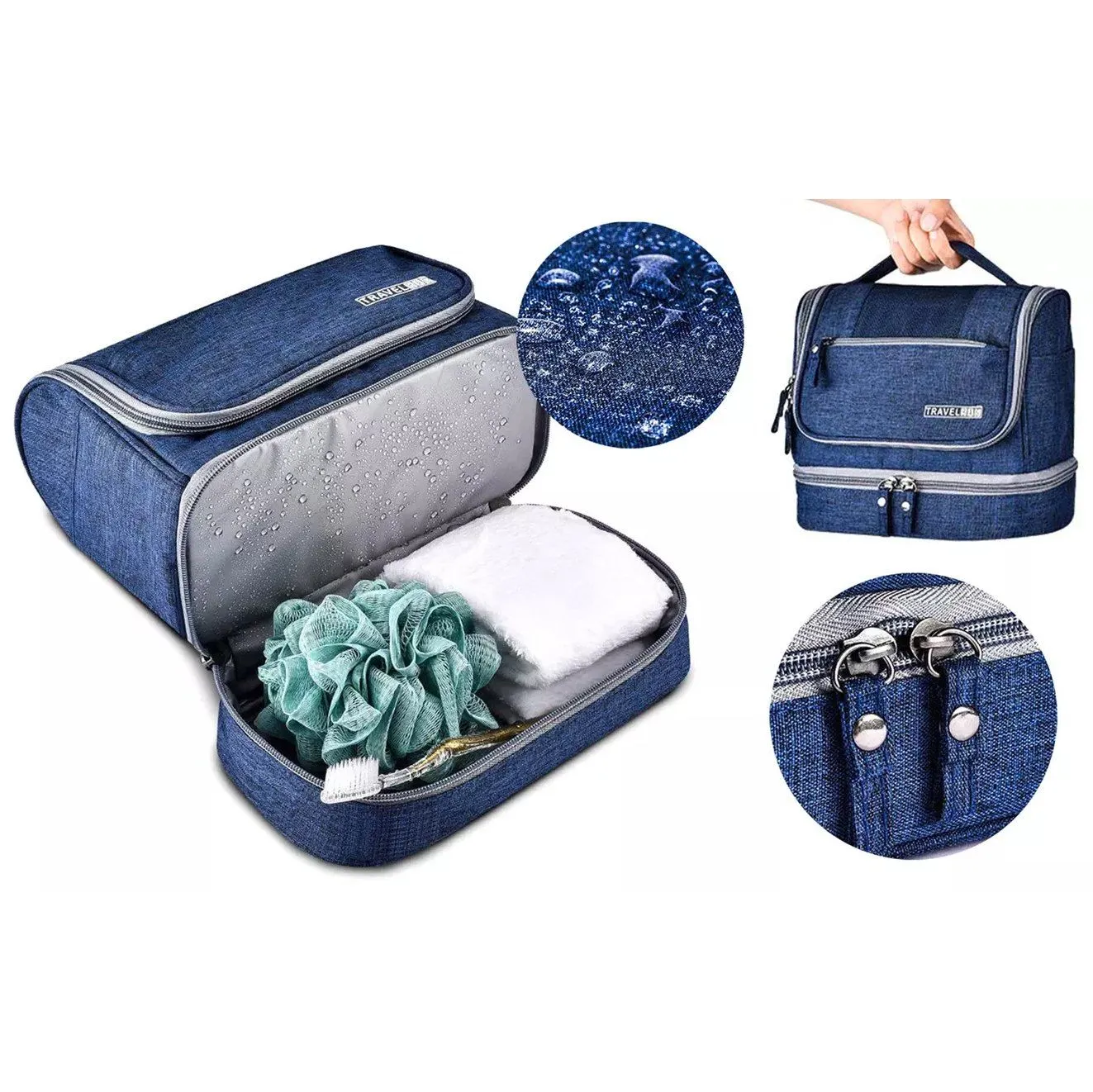 Waterproof Hanging Travel Toiletry Bag for Men and Women