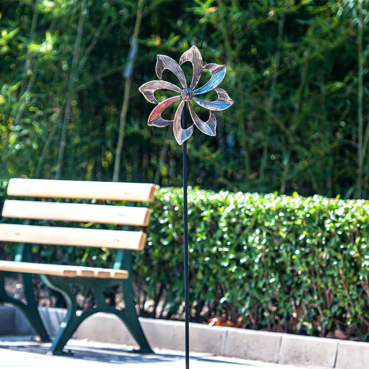 Wind Spinner Dahlia 61In Single Blade Easy Spinning Kinetic Wind Spinner For Outside