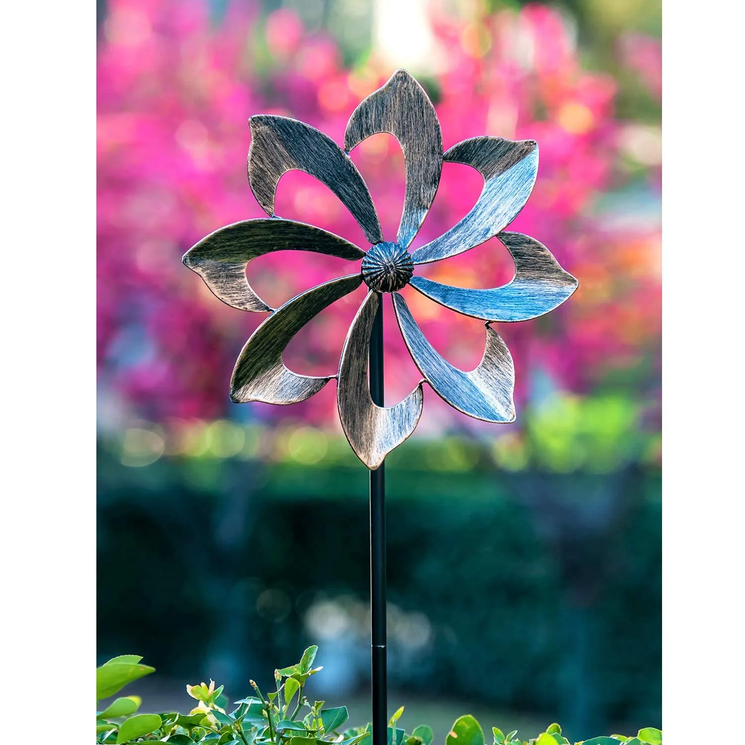 Wind Spinner Dahlia 61In Single Blade Easy Spinning Kinetic Wind Spinner For Outside